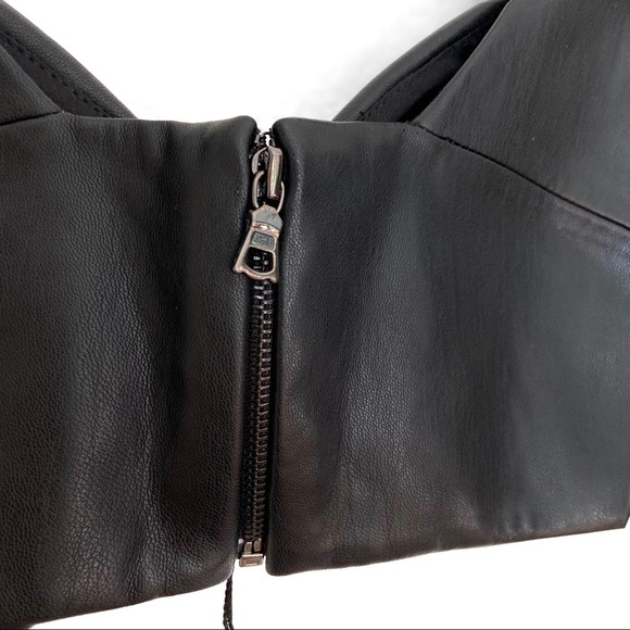 RUBIN SINGER Faux Leather Bra Crop Top - Picture 6 of 9